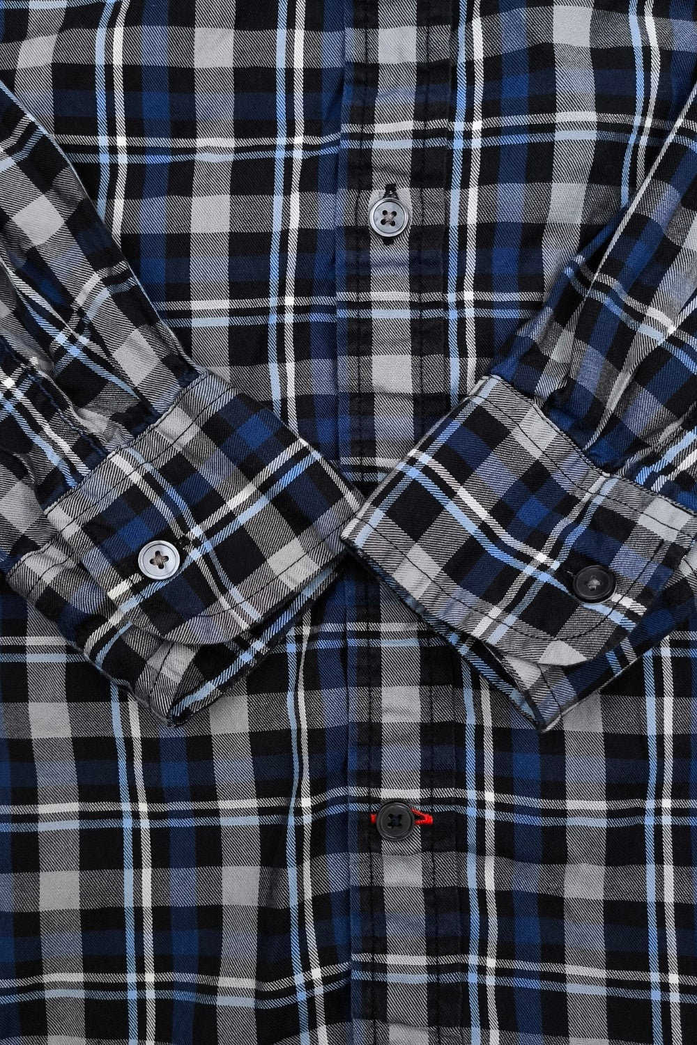 Vintage Tommy Hilfiger Plaid Shirt Blue Grey Button Down M