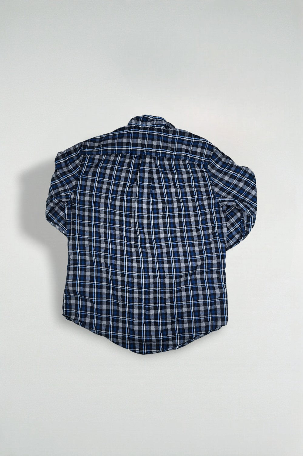 Vintage Tommy Hilfiger Plaid Shirt Blue Grey Button Down M