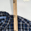 Vintage Tommy Hilfiger Plaid Shirt Blue Grey Button Down M
