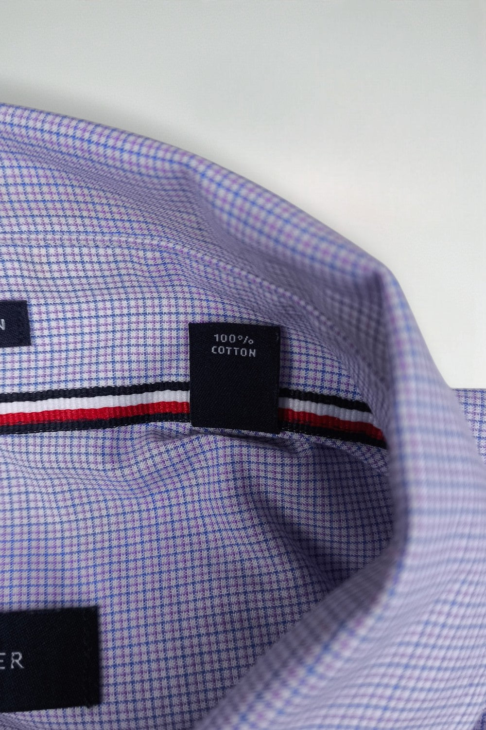 Tommy Hilfiger Button Down Shirt Purple Check Cotton Size L