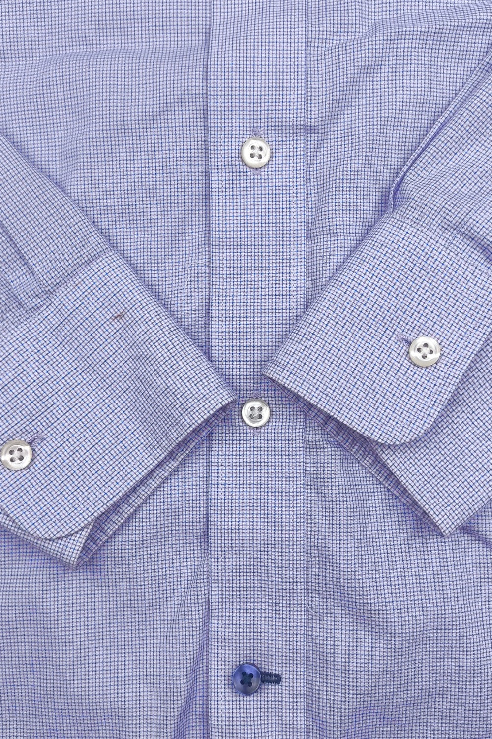Tommy Hilfiger Button Down Shirt Purple Check Cotton Size L