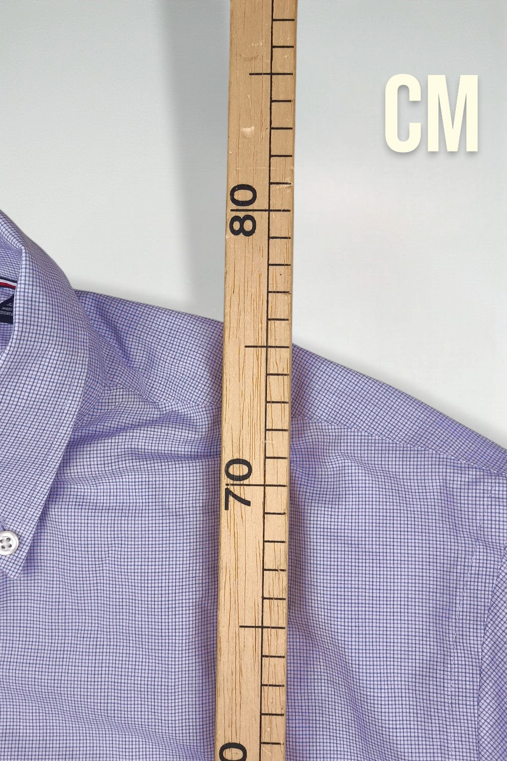 Tommy Hilfiger Button Down Shirt Purple Check Cotton Size L
