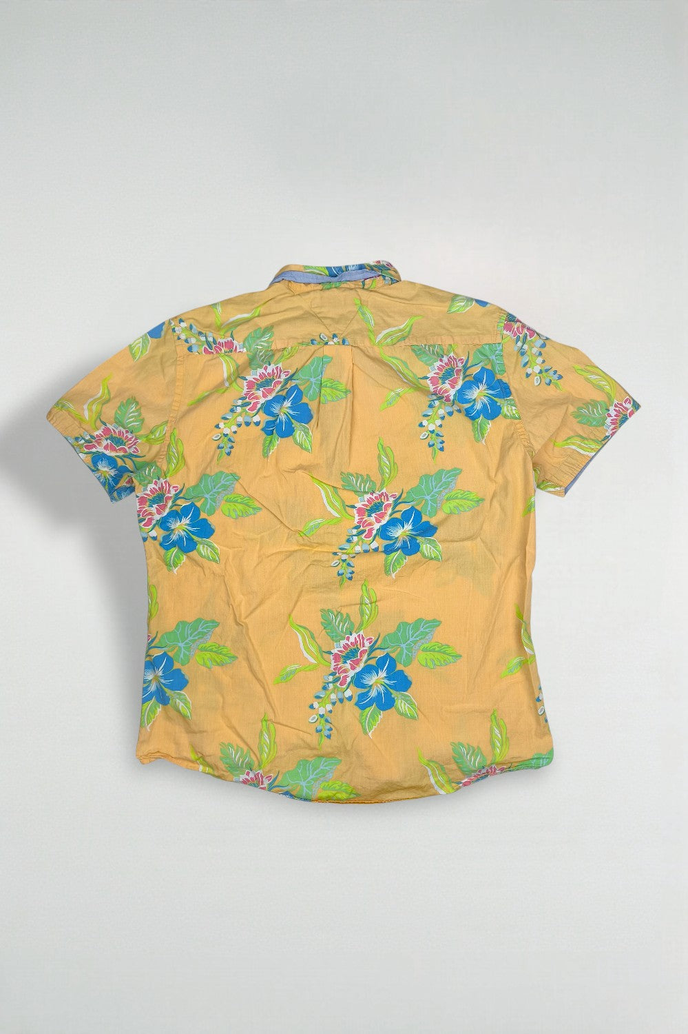 Vintage Tommy Hilfiger Hawaiian Floral Shirt Yellow L Cotton