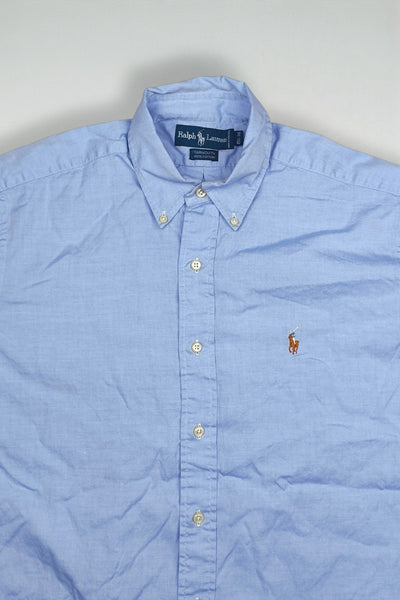 Vintage Ralph Lauren Yarmouth Oxford Shirt Blue XL Hong Kong