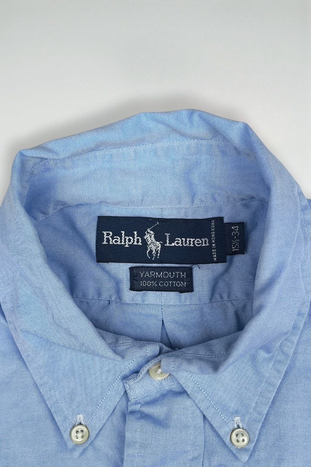 Vintage Ralph Lauren Yarmouth Oxford Shirt Blue XL Hong Kong