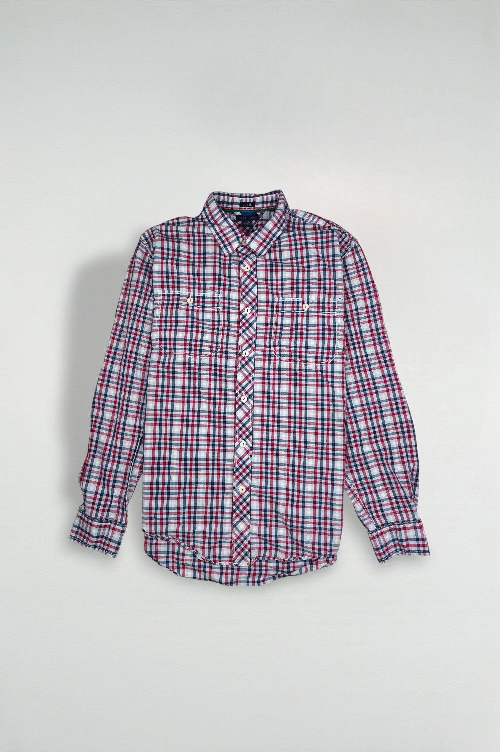 Second-hand Tommy Hilfiger Plaid Long Sleeve Shirt Blue Red | Trim Fit