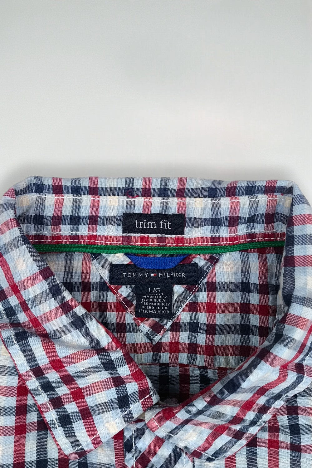 Second-hand Tommy Hilfiger Plaid Long Sleeve Shirt Blue Red | Trim Fit