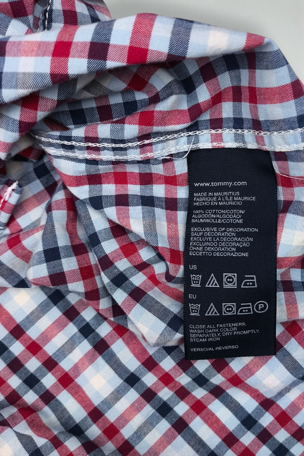 Second-hand Tommy Hilfiger Plaid Long Sleeve Shirt Blue Red | Trim Fit