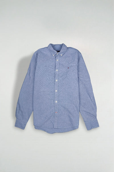 Second-hand Tommy Hilfiger Blue Oxford Shirt | Custom Fit Cotton