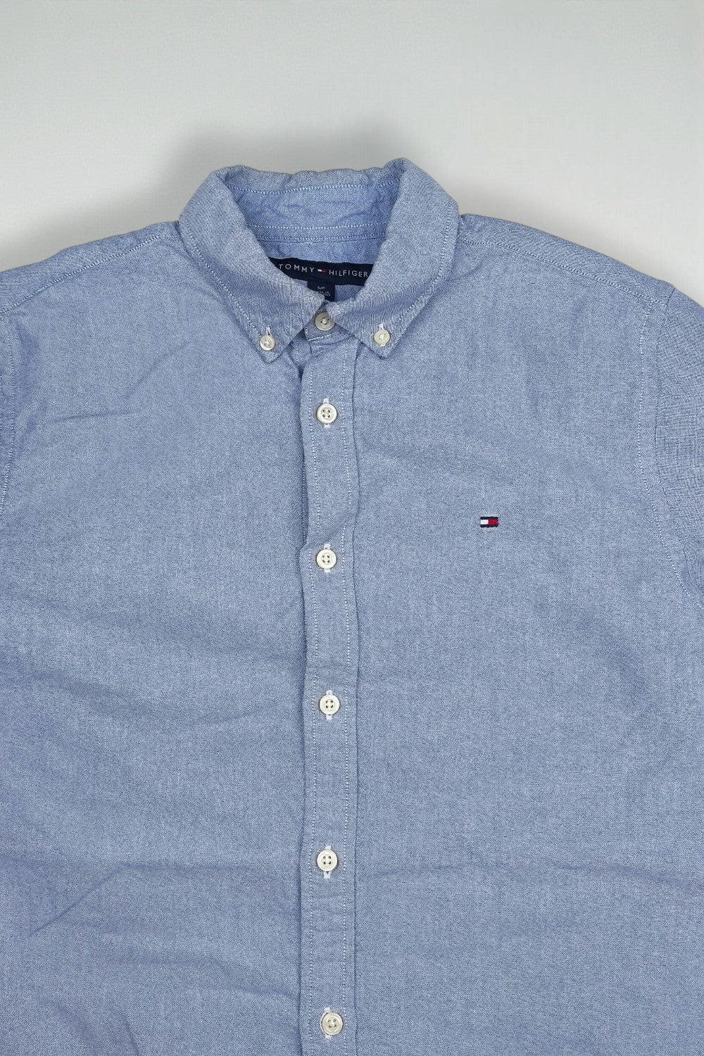 Second-hand Tommy Hilfiger Blue Oxford Shirt | Custom Fit Cotton