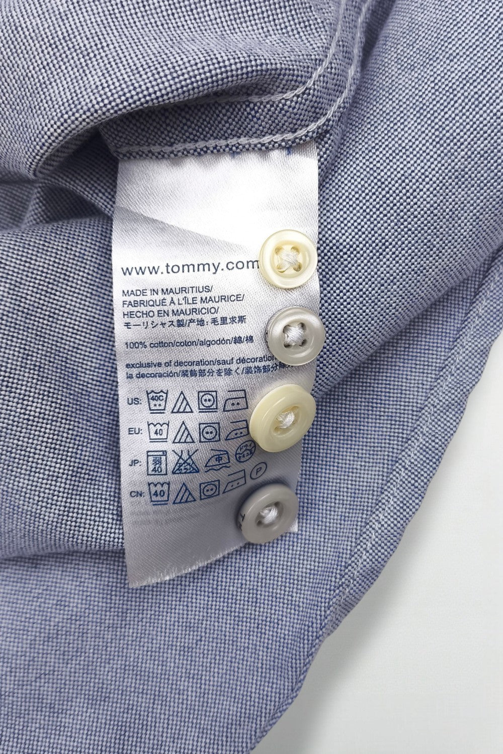 Second-hand Tommy Hilfiger Blue Oxford Shirt | Custom Fit Cotton