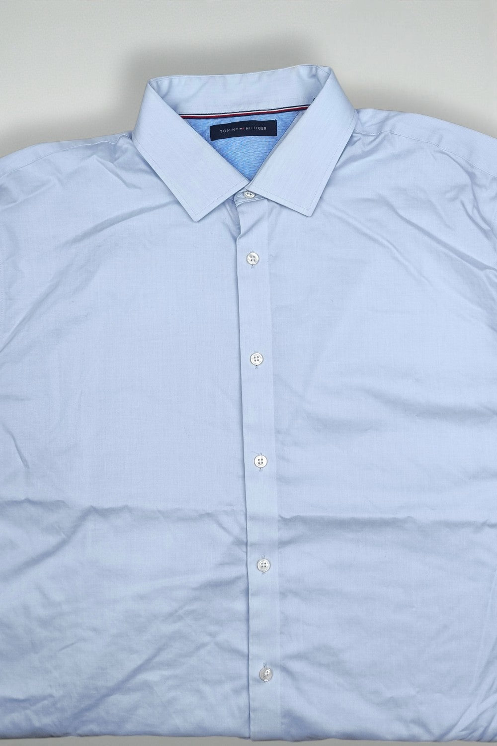 Second-hand Tommy Hilfiger Light Blue Stretch Shirt | Classic Fit