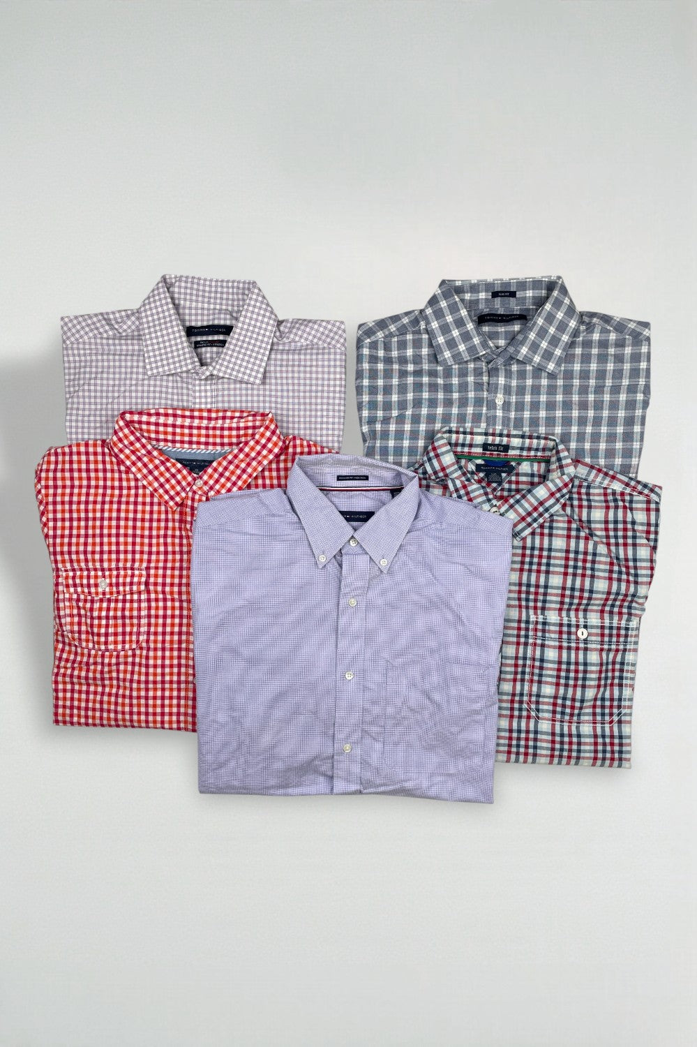Second-hand Tommy Hilfiger Checkered Shirts x5 L | Men's Preppy