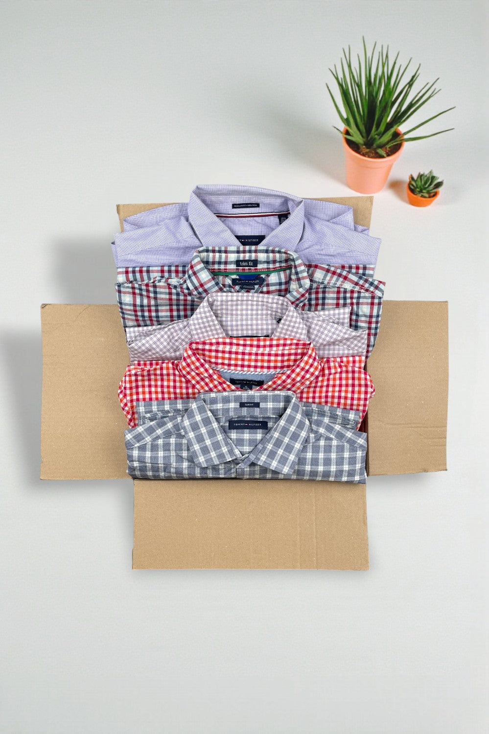 Second-hand Tommy Hilfiger Checkered Shirts x5 L | Men's Preppy