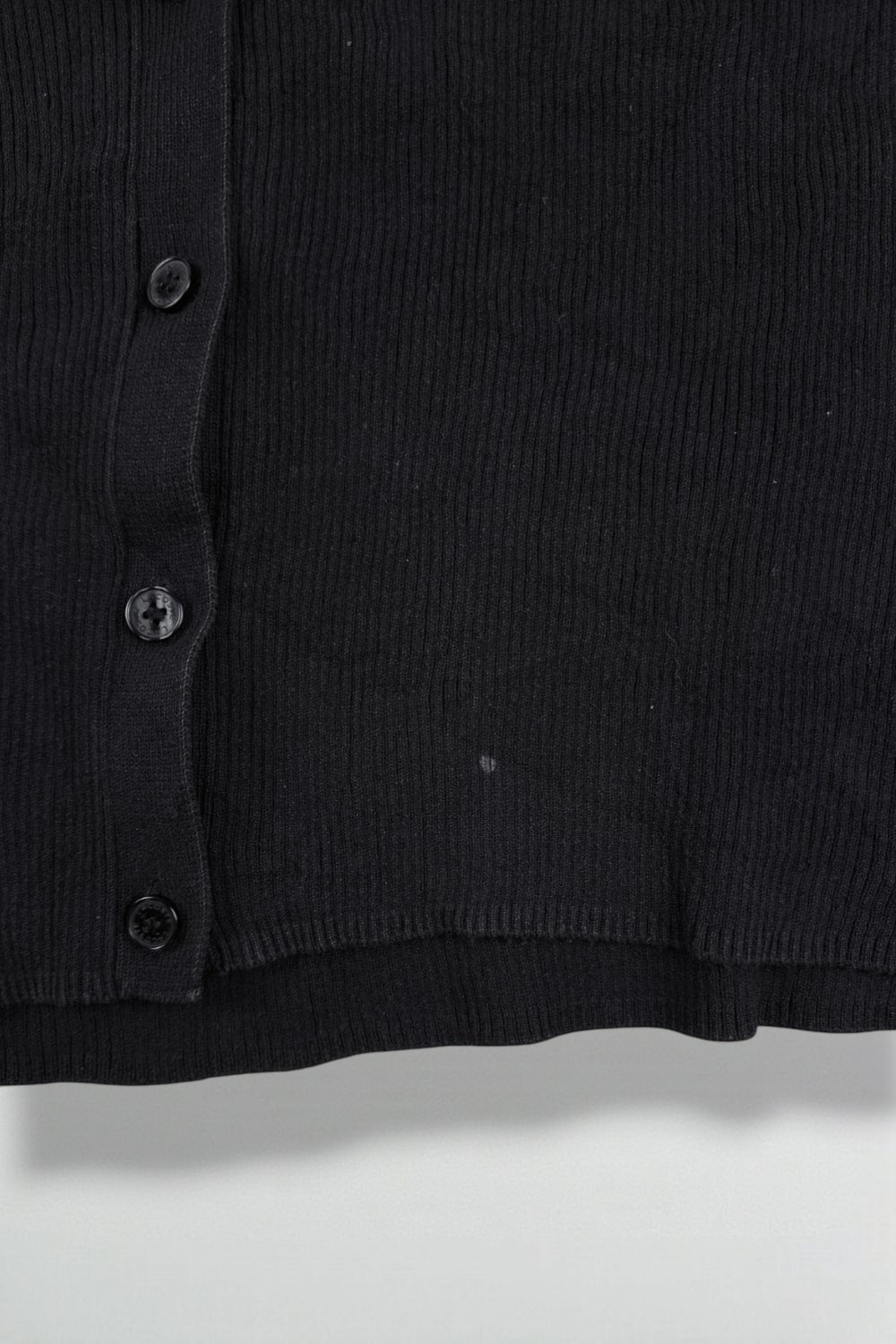 Cardigan Lacoste in maglia a coste nero di seconda mano | Maglieria da donna