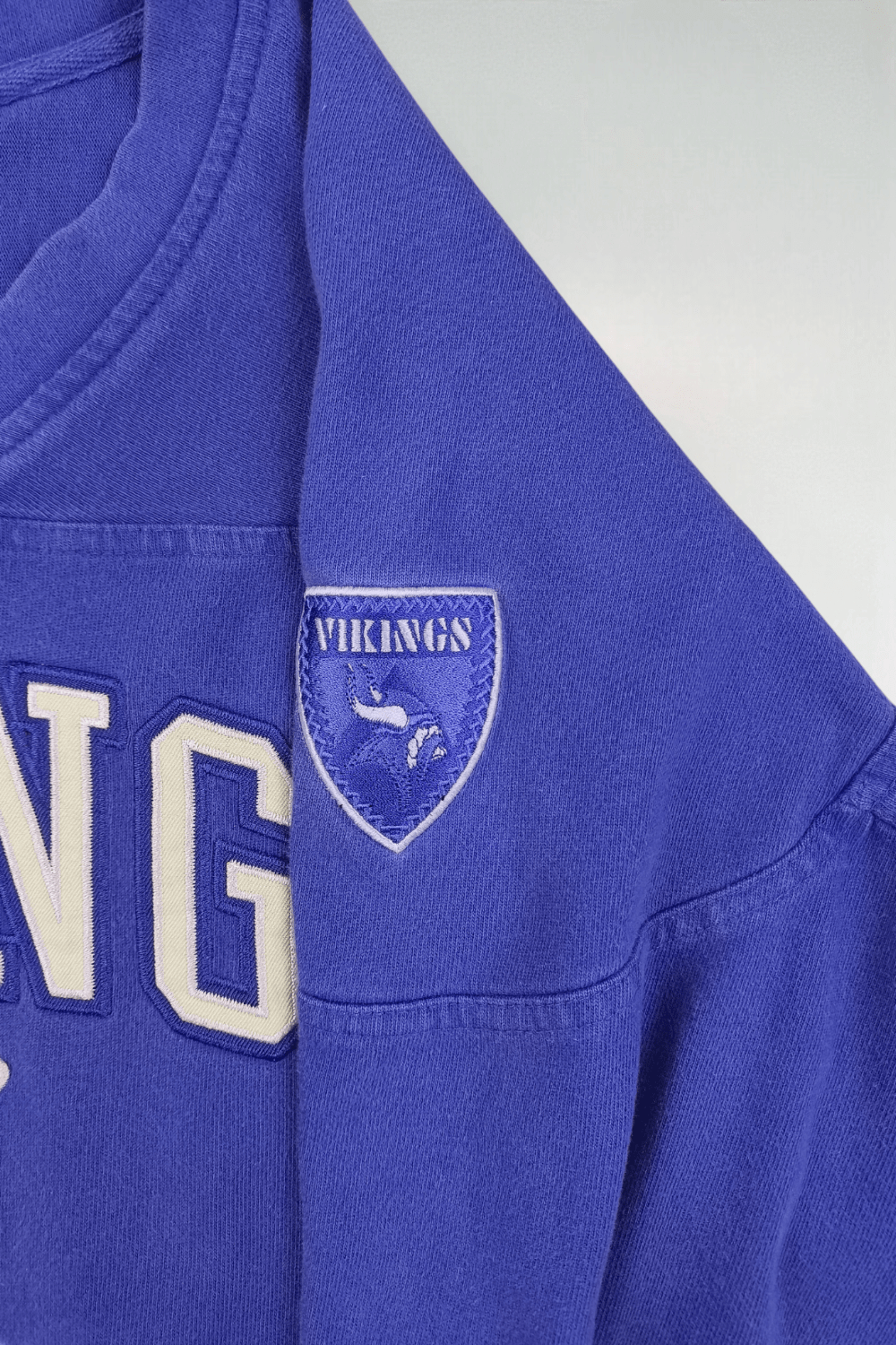Maglia da football vintage a maniche lunghe NFL dei Minnesota Vikings, viola | Abbigliamento originale anni 2000