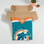 Maglietta vintage con grafica dei Miami Dolphins della NFL, verde acqua e arancione | Abbigliamento per tifosi anni 2000