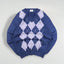 Maglione vintage Lacoste Argyle in maglia blu e lilla | Maglieria classica anni 2000
