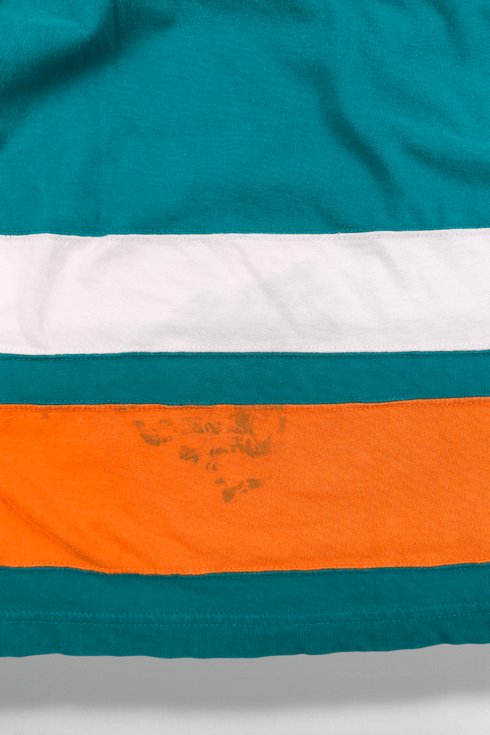 Maglietta vintage con grafica dei Miami Dolphins della NFL, verde acqua e arancione | Abbigliamento per tifosi anni 2000
