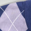 Maglione vintage Lacoste Argyle in maglia blu e lilla | Maglieria classica anni 2000
